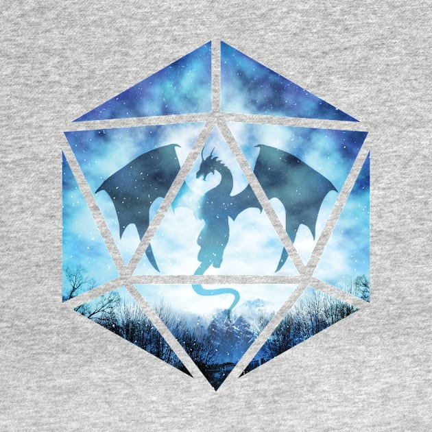 Blue Ice Dragon D20 by MaratusFunk